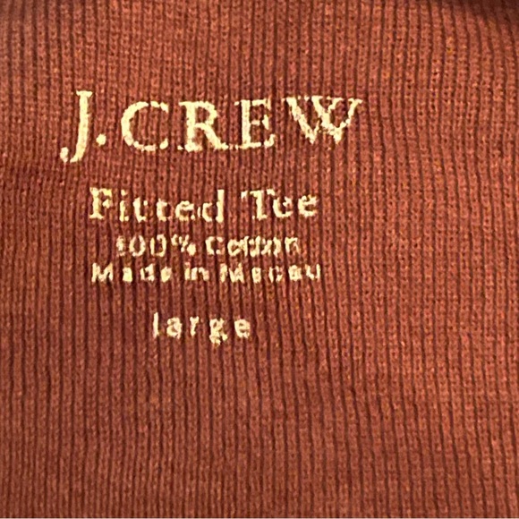 2/$20 J. CREW Long Sleeve Fitted Cotton Merlot Top Large L - Picture 4 of 5